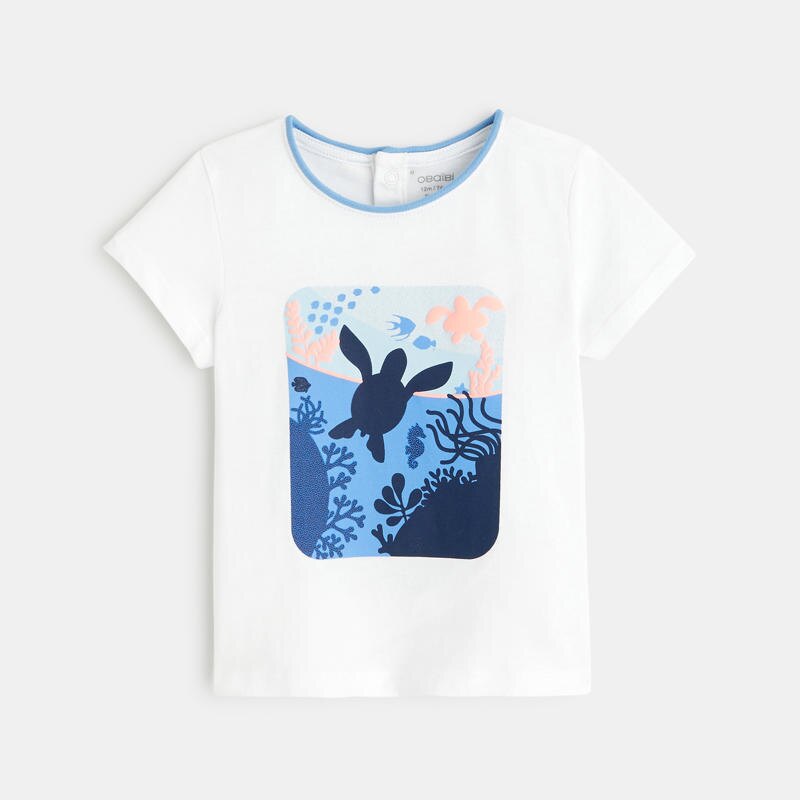 T-shirt tortues bleu bébé fille Bleu