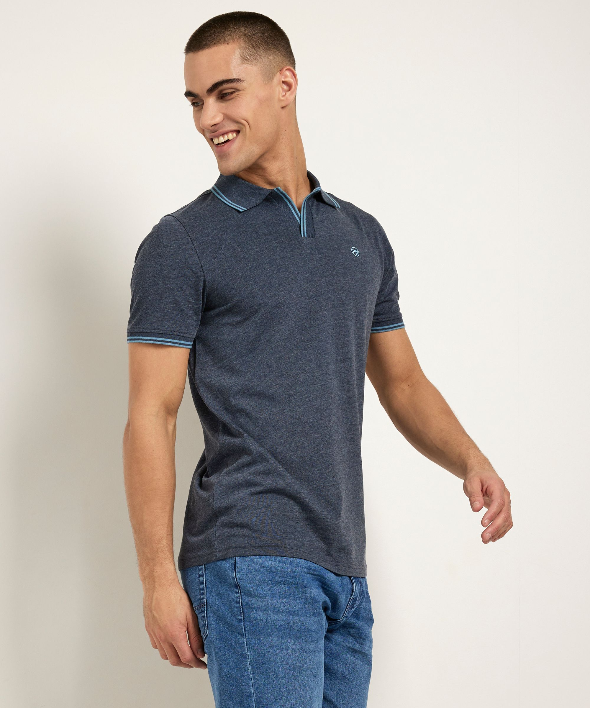melange polo met v-hals