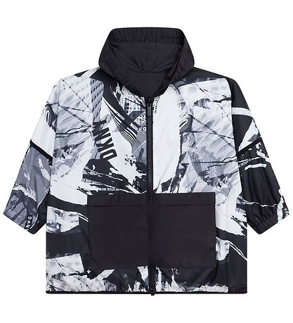 DKNY Jacke - Umkehrbar - Schwarz/Weiß m. Fotoausdruck