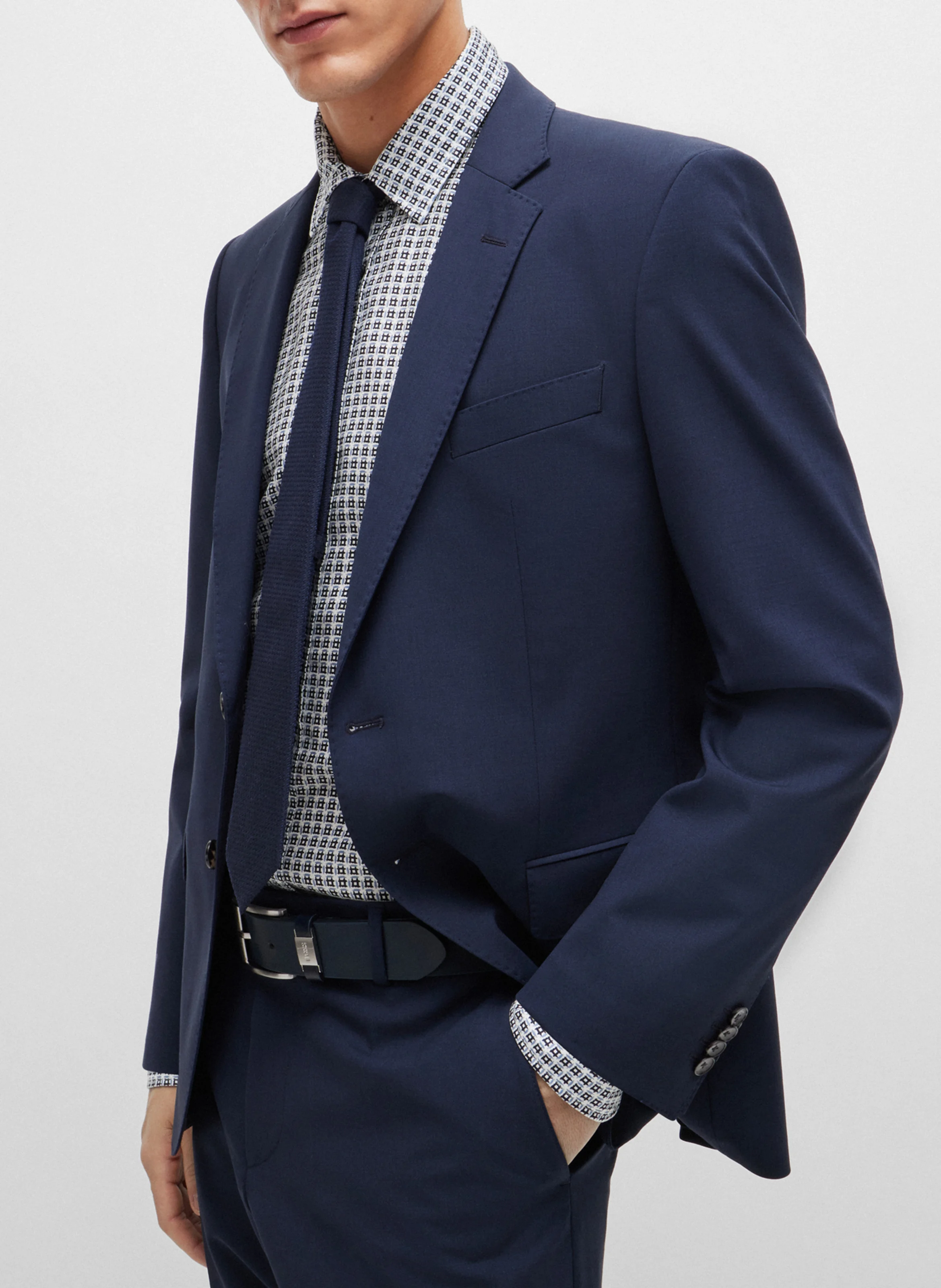 Chemise décontractée imprimée| Bleu