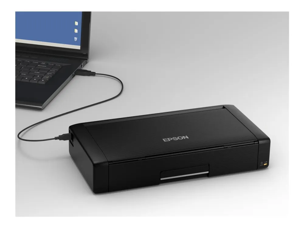 Epson WorkForce WF-110W - Printer - farve - blækprinter - A4 - 5760 x 1440 dpi - op til 7 spm (mono) / op til 4 spm (farve) - kapacitet: 20 ark - USB 2.0, Wi-Fi(n)