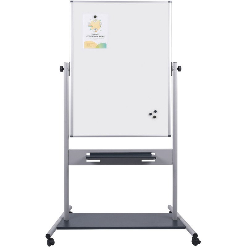 Tableau blanc pivotant evolution emaille gris 90 x 120 cm Bi-Office