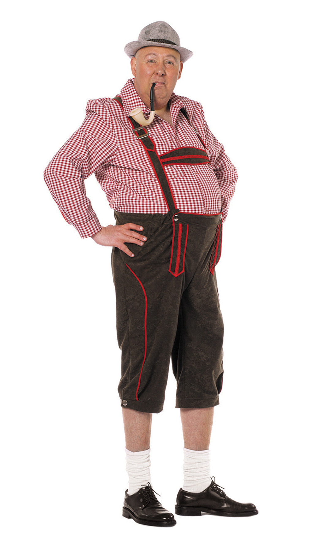 Lederhose Zwart Rood Heren