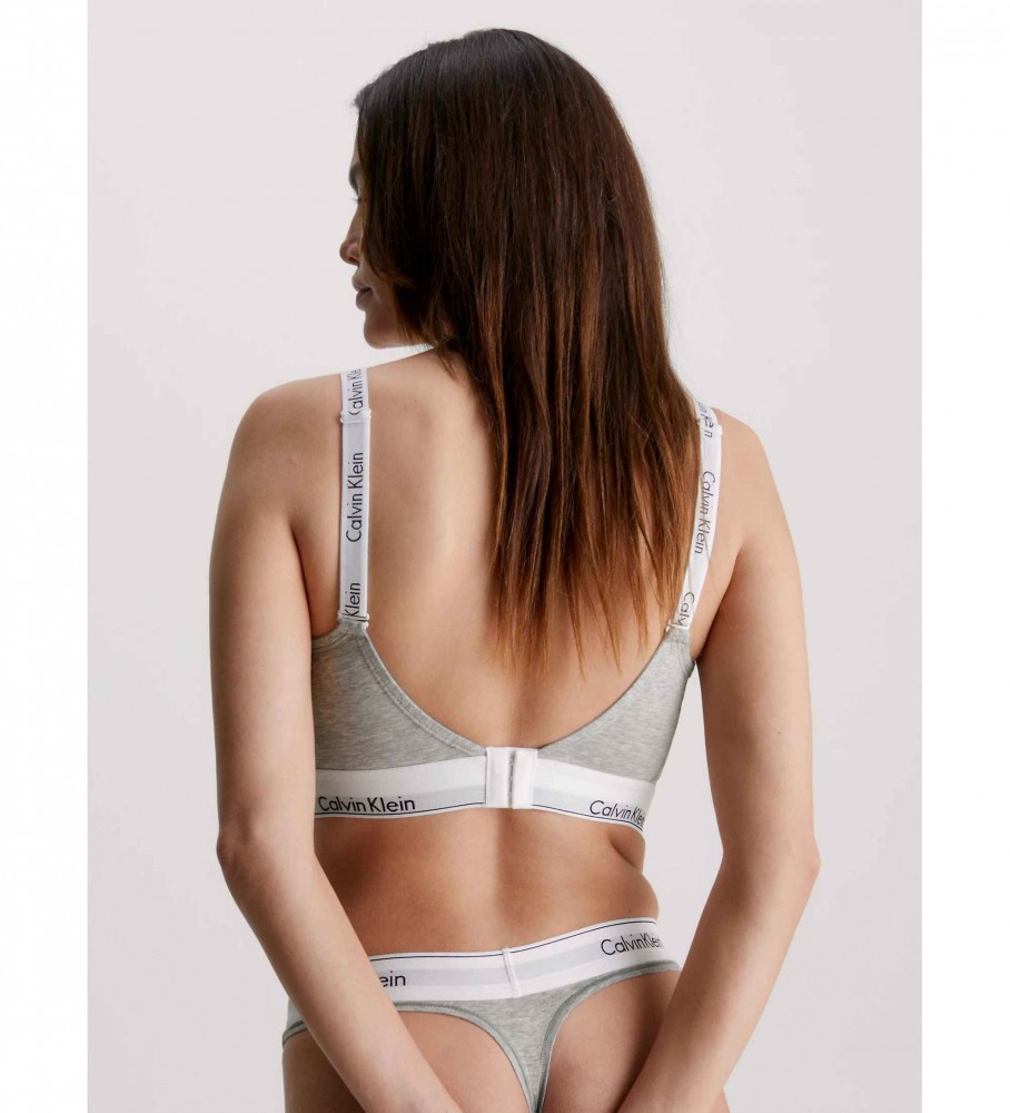 Sutiã Calvin Klein Modern Cotton com bojo completo, cinza