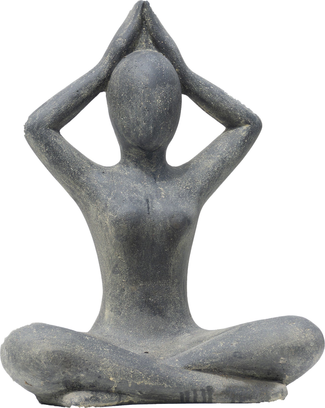 Stone Lite tuinbeeld Yoga sukhasana arm laag zwart 15 x 20 x 30 cm