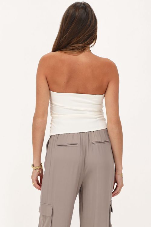 Witte corset top gedrapeerd