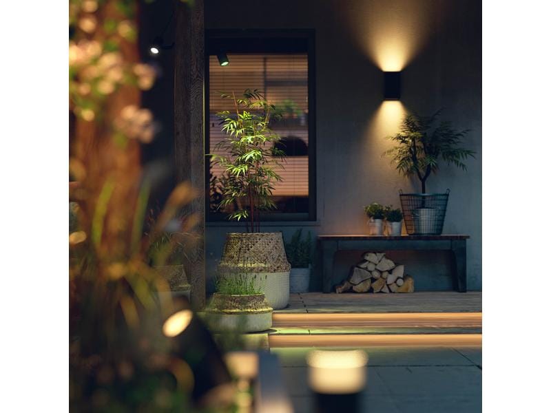 Philips Hue White & Color Ambiance Outdoor Resonate Wandleu Aussenleuchte Resonate Hue WACA, Schwarz