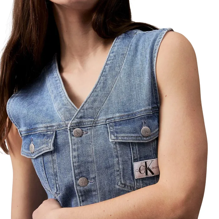 Calvin Klein Sleeveless Denim Jurk Dames