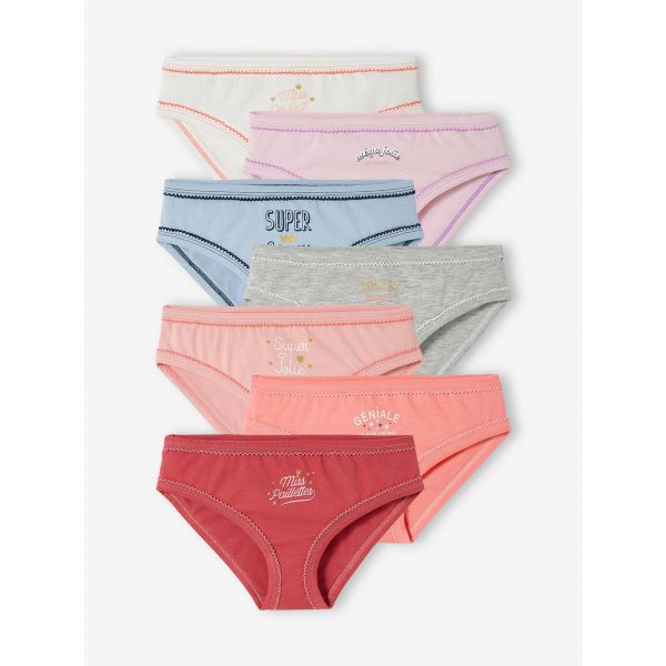 Vertbaudet Lote de 7 Cuecas, Menina Branco 3A