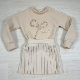 Pleated School Skirt - beige
