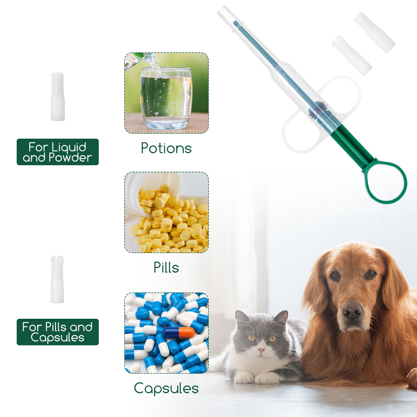 Nobleza - Conjunto de 9 peças de alimentadores dispensadores para animais de estimação, seringa de silicone com ponta macia, ideal para filhotes de cães e gatos de pequeno porte.