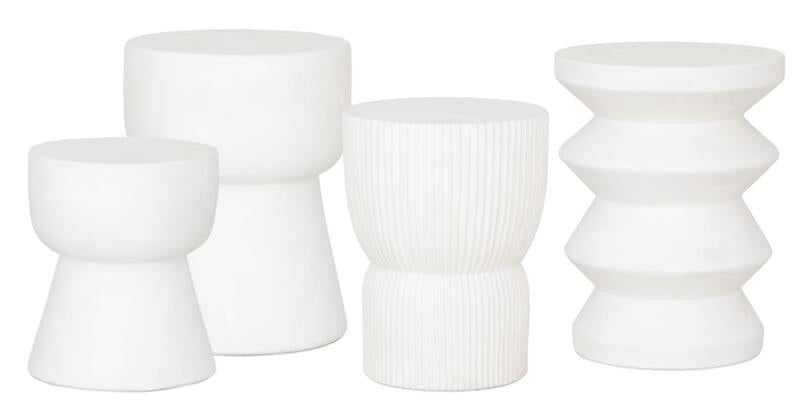 MUST Living Stool Motto White Small,35xÃ30 cm, fiber cement white