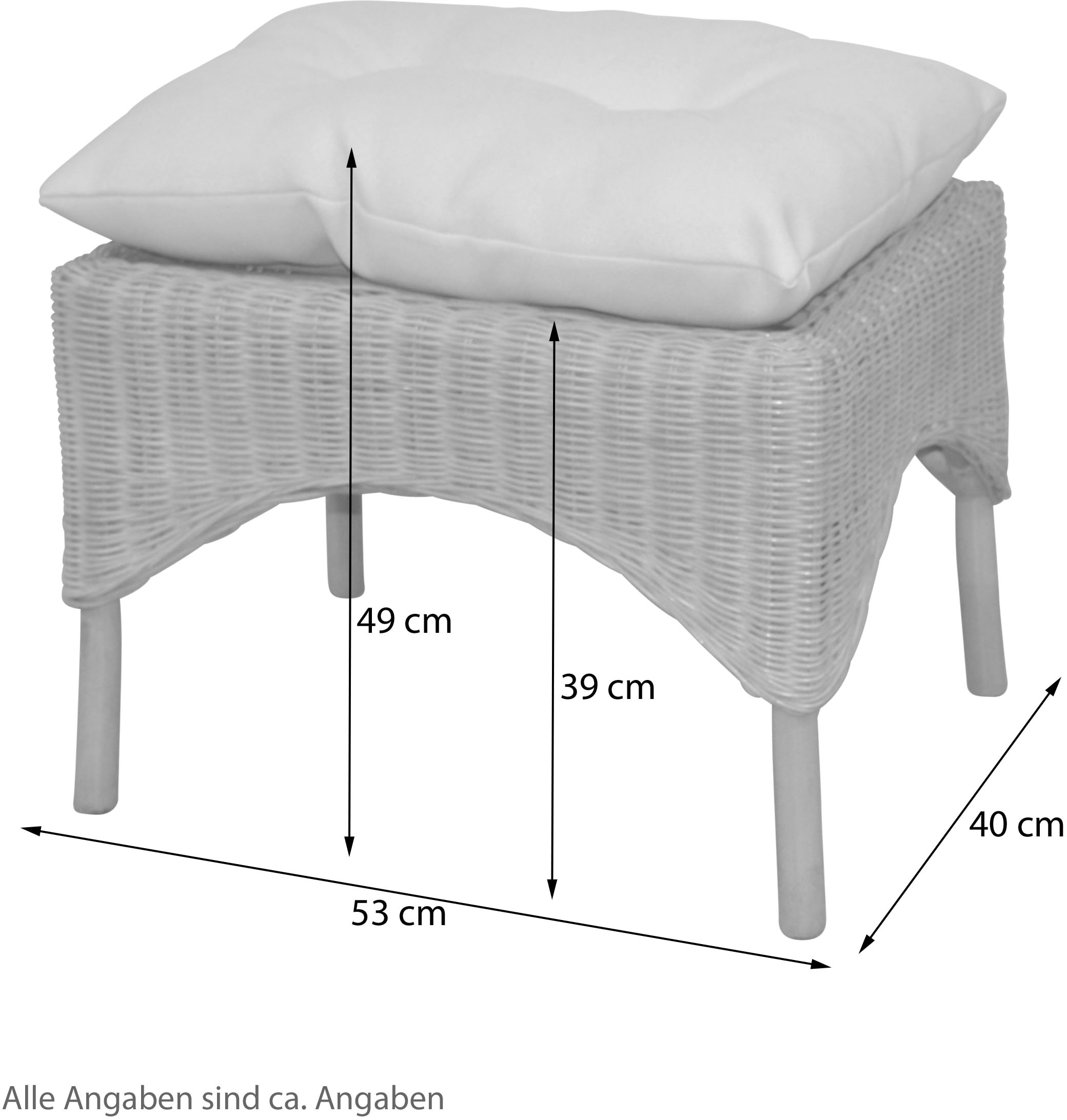 HOFMANN LIVING AND MORE Sitzhocker Inklusive Sitzkissen, 1 Stk. tlg. Hocker mit Kissen