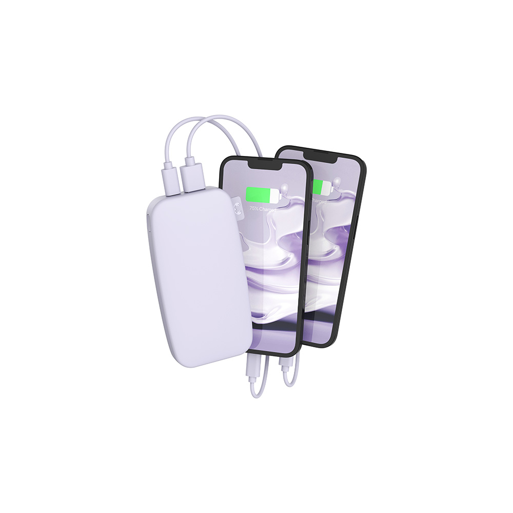 (12000mAh) USB C / USB A Power Bank Fast Charger PD Ladegerät (2PB12100DL) - Dreamy Lilac