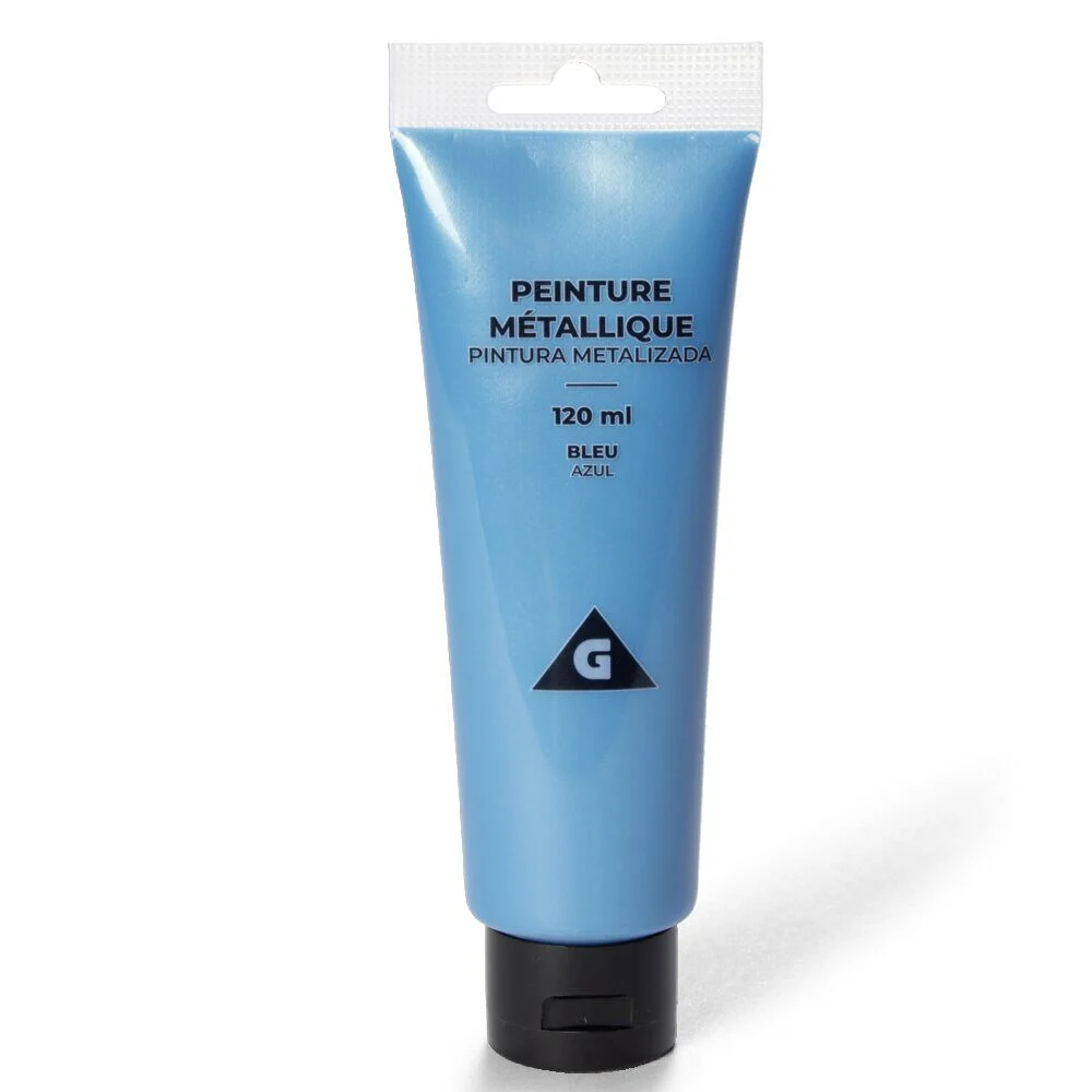 Peinture acrylique bleu métallisé 120ml