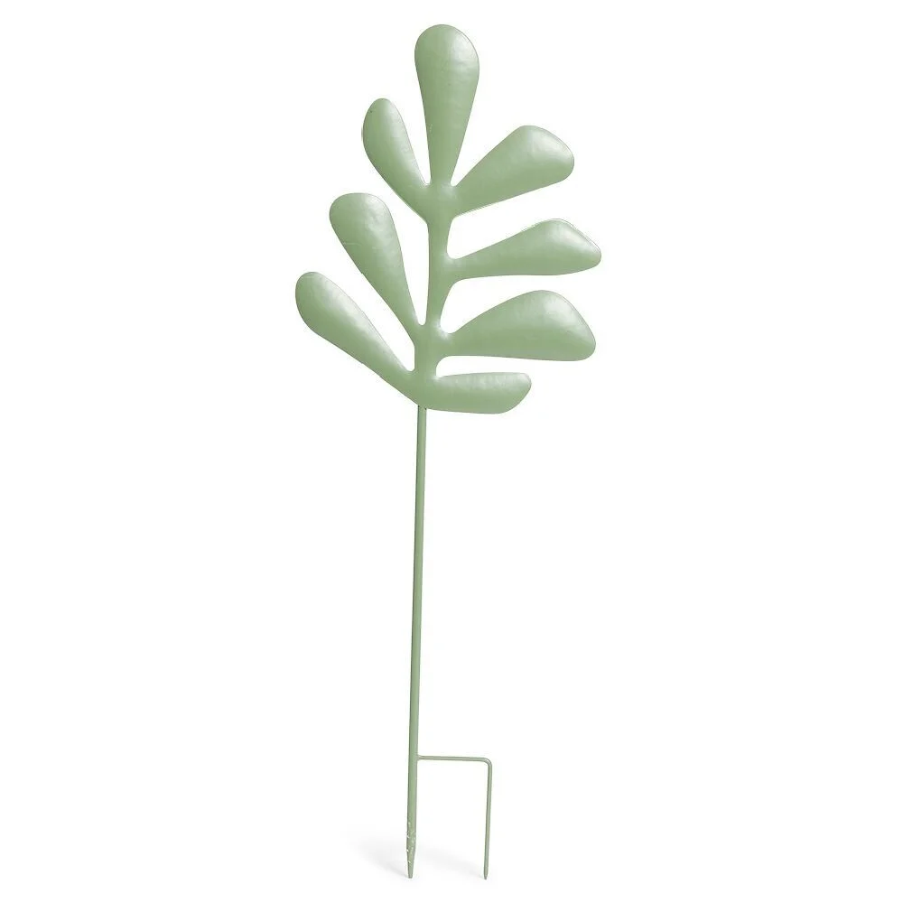 Décoration à planter feuille métal vert H70cm