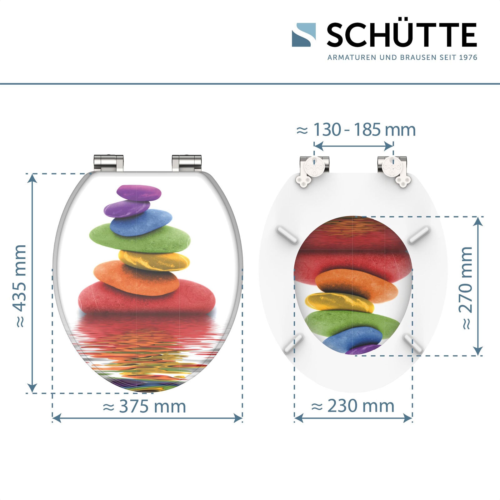 SCHÜTTE WC-Sitz Colorful Stones Absenkautomatik