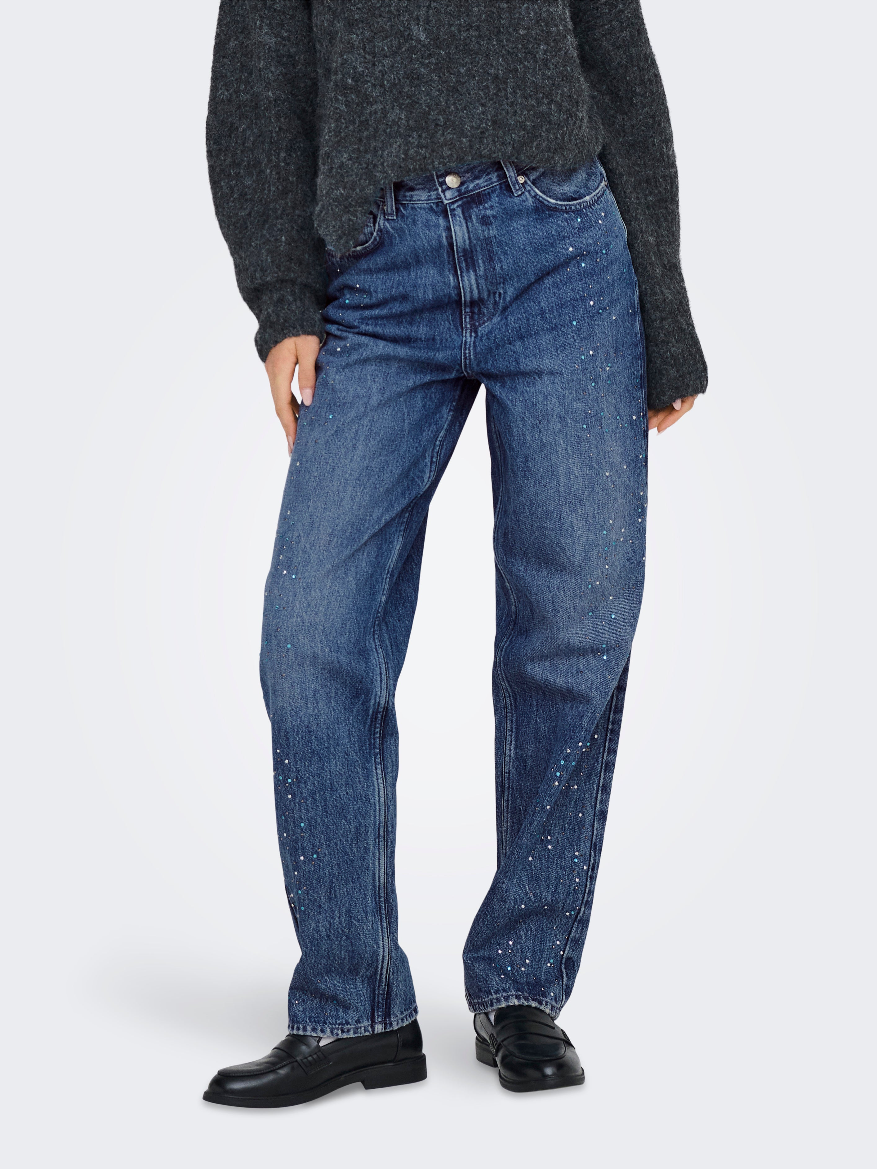 ONLROBYN Hohe Taille Gerade geschnitten Jeans Medium Blue Denim