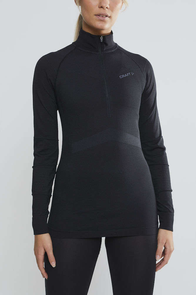 Craft Active Intensity Zip Thermoshirt Lange Mouwen Zwart Dames