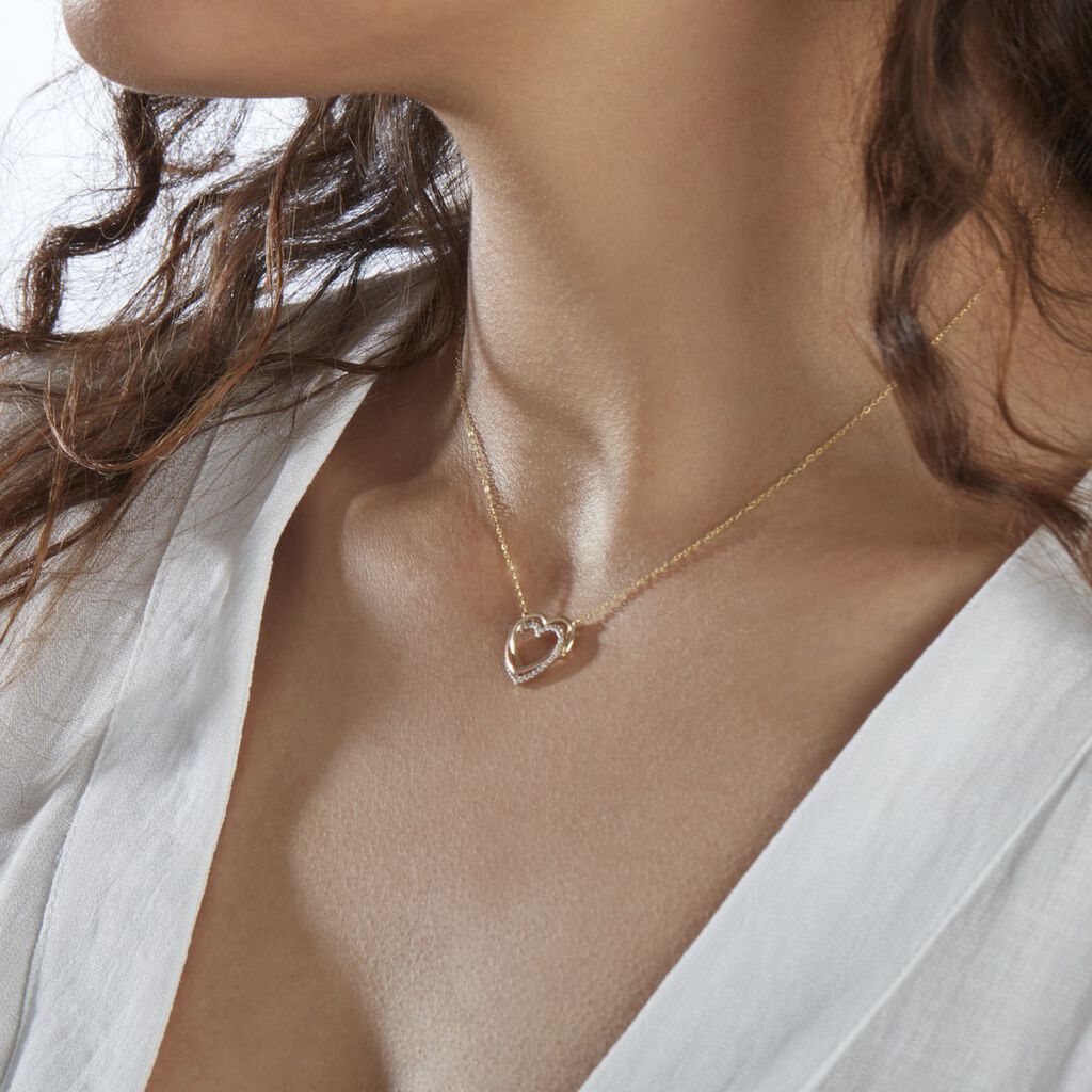 Collier Anthime Or Tricolore Oxydes De Zirconium