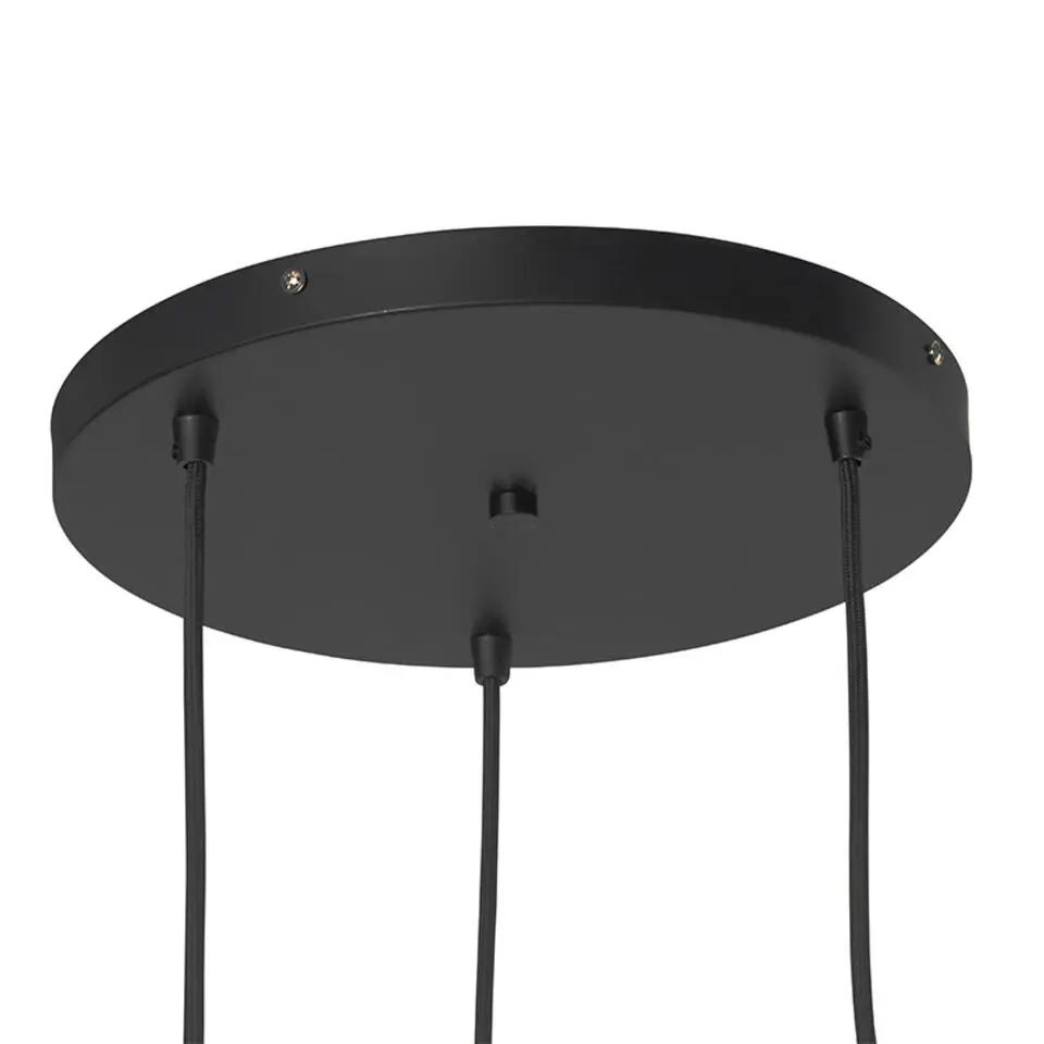 Qazqa hanglampen busa zwart e27
