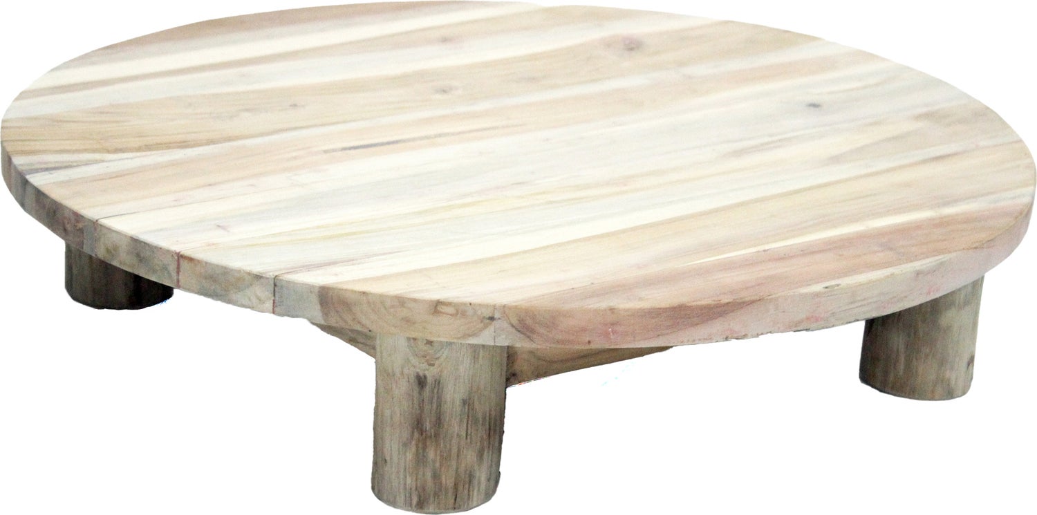 Van der Leeden plantentafel Teak naturel D 30 H 8 cm