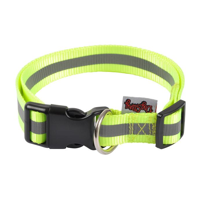 COLLIER AVEC BANDE REFLECHISSANTE REGLABLE L.40 A 55CM JAUNE