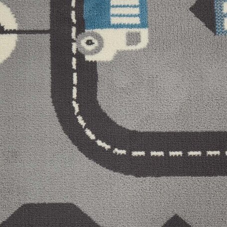 Vloerkleed Kids Town - Grijs / Blauw