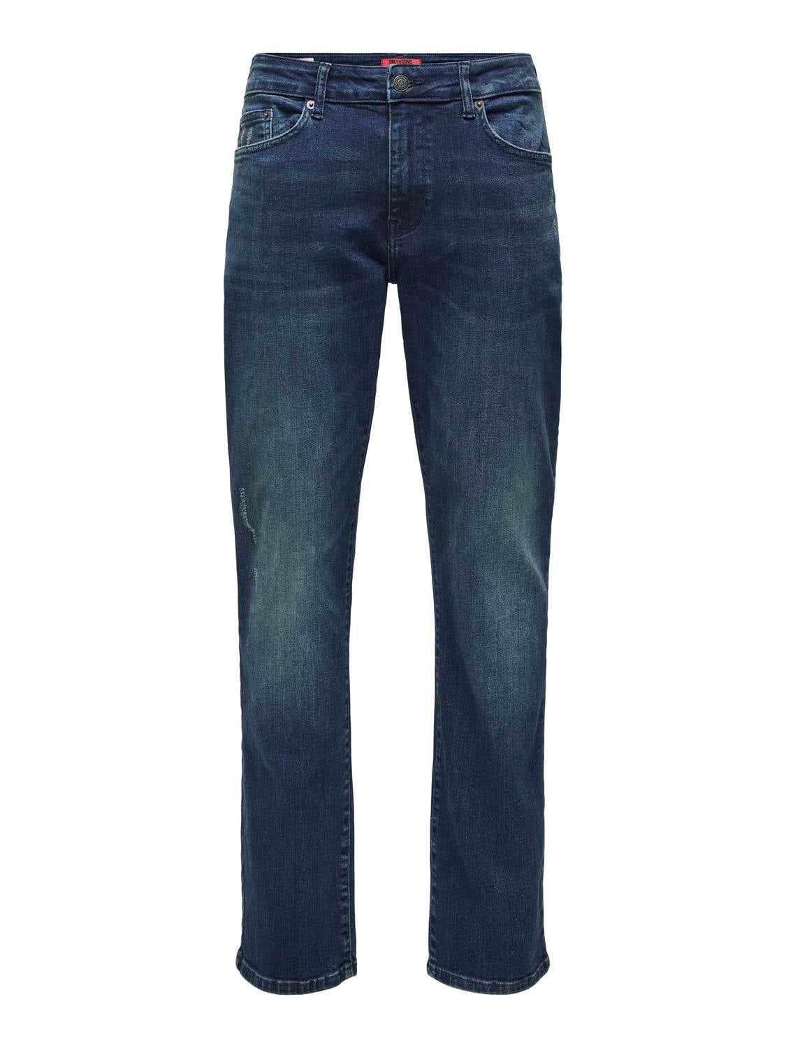 ONSWEFT Mittlere Taille Normal geschnitten Jeans Dark Blue Denim