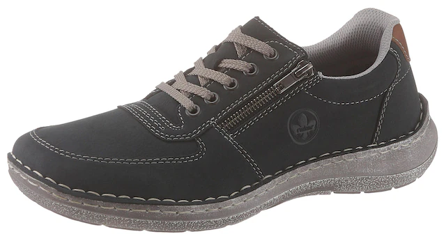 Rieker Schnürschuh  mit seitlichem Reissverschluss, Freizeitschuh, Halbschuh, Schnürschuh
