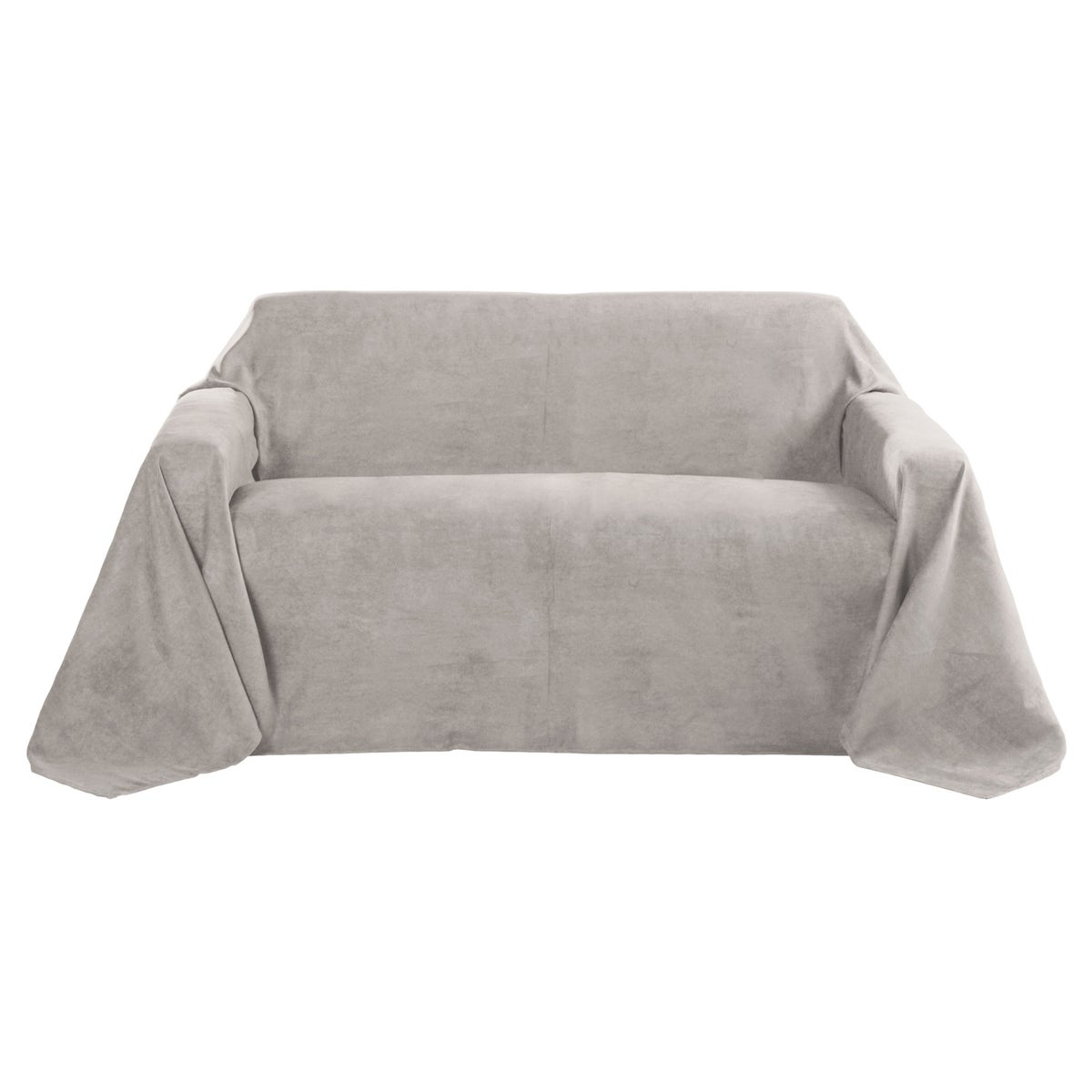 Beautissu Romantica bedsprei, suède look, 210x280cm, lichtgrijs