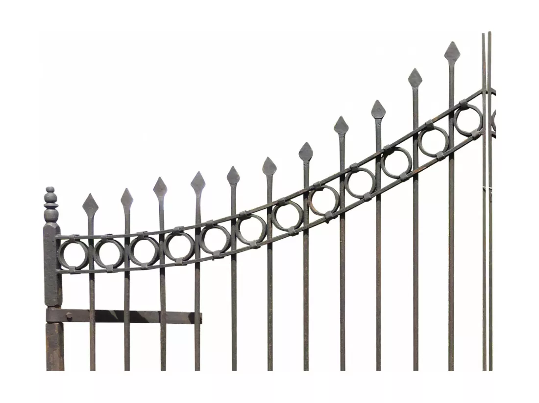 BISCOTTINI Portail - Fer Forgé Finition Antique - Clôture en Fer - Portail en Métal - Porte Décorative - Portail d'Entrée - 335x10x245cm - Une Pièce
