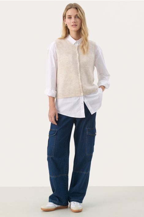 Part Two ecru dames gilet