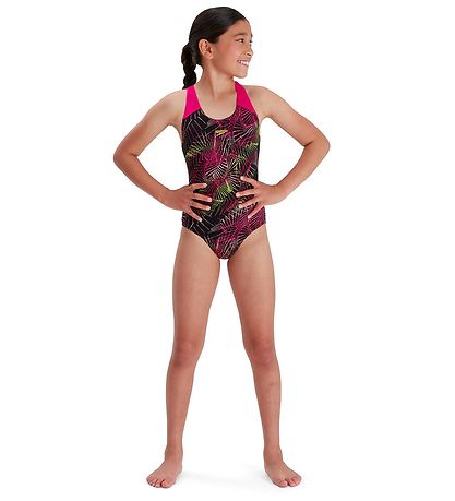Speedo Bådedragt - Allover Splashback JF - Blåck/Pink