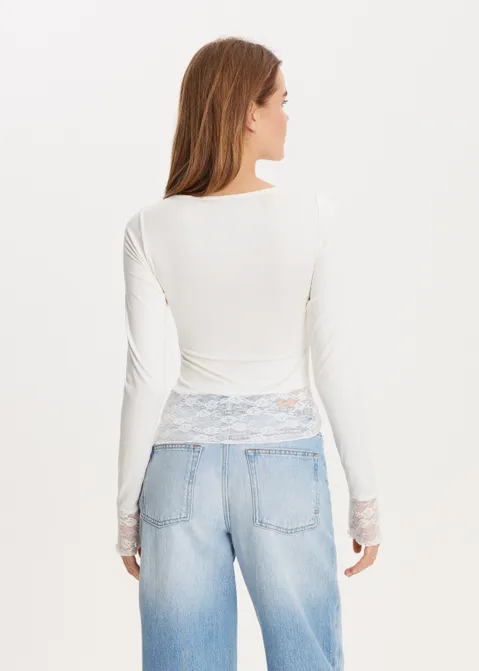 Kanten t-shirt off-white (WIT.O)