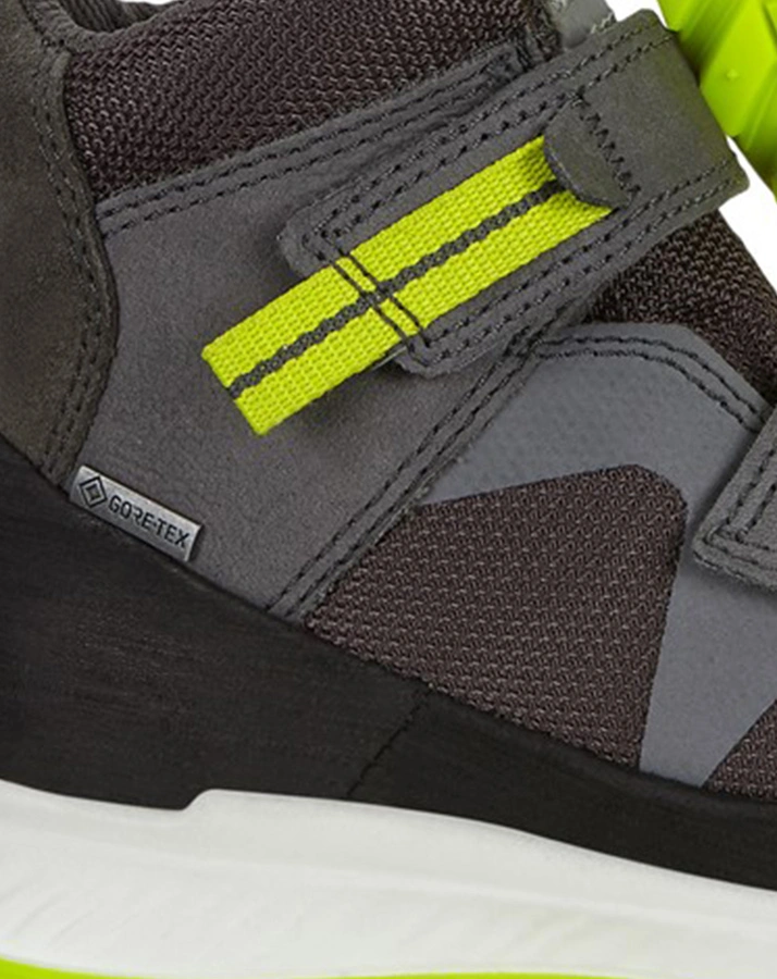 Leder-Klettstiefel EXOSTRKids MID-CUT gefüttert in black/dark shadow
