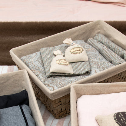 Lot de 2 sachets de fleurs de lavande pour le linge Provence beige