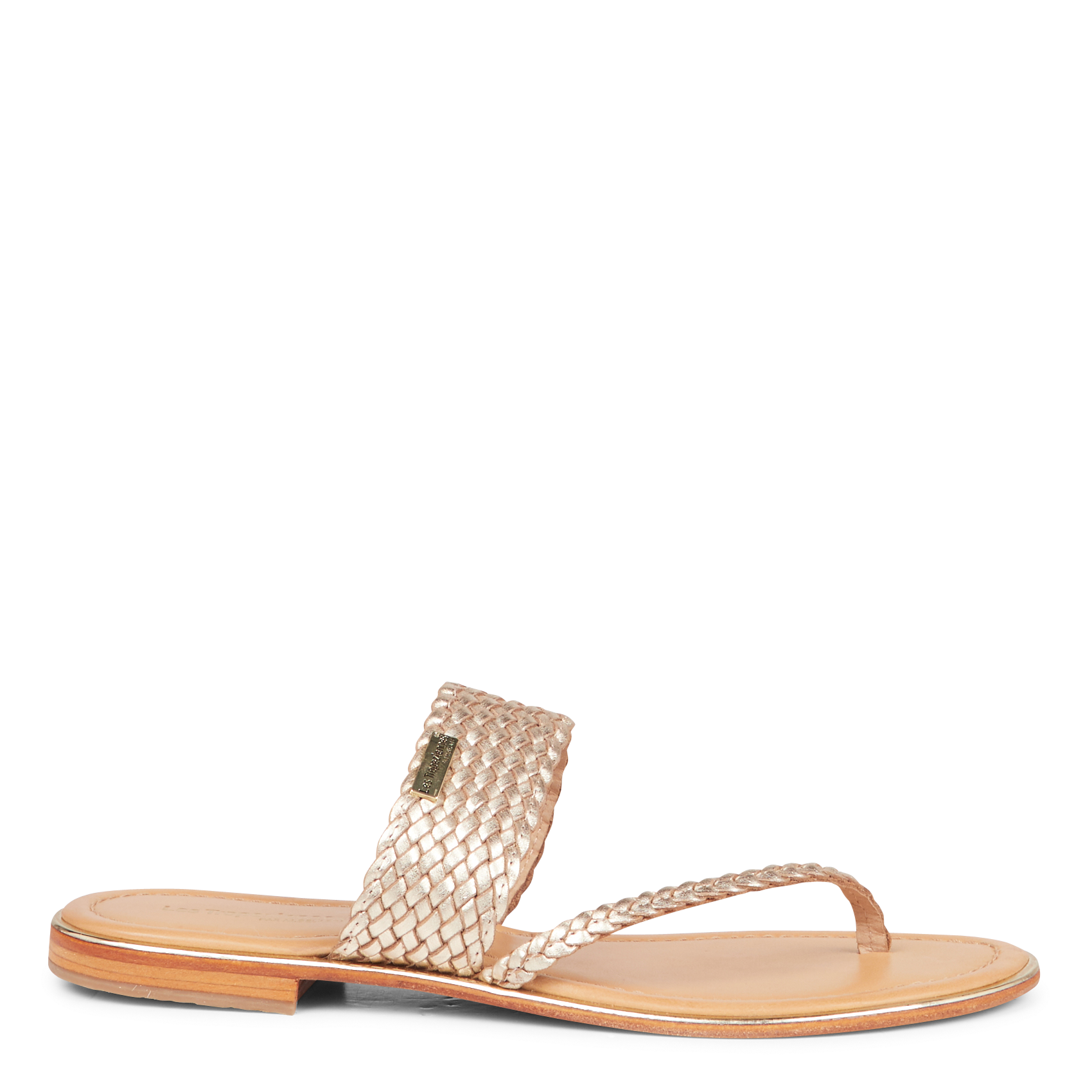 HONIT - Mules plates en cuir| Doré