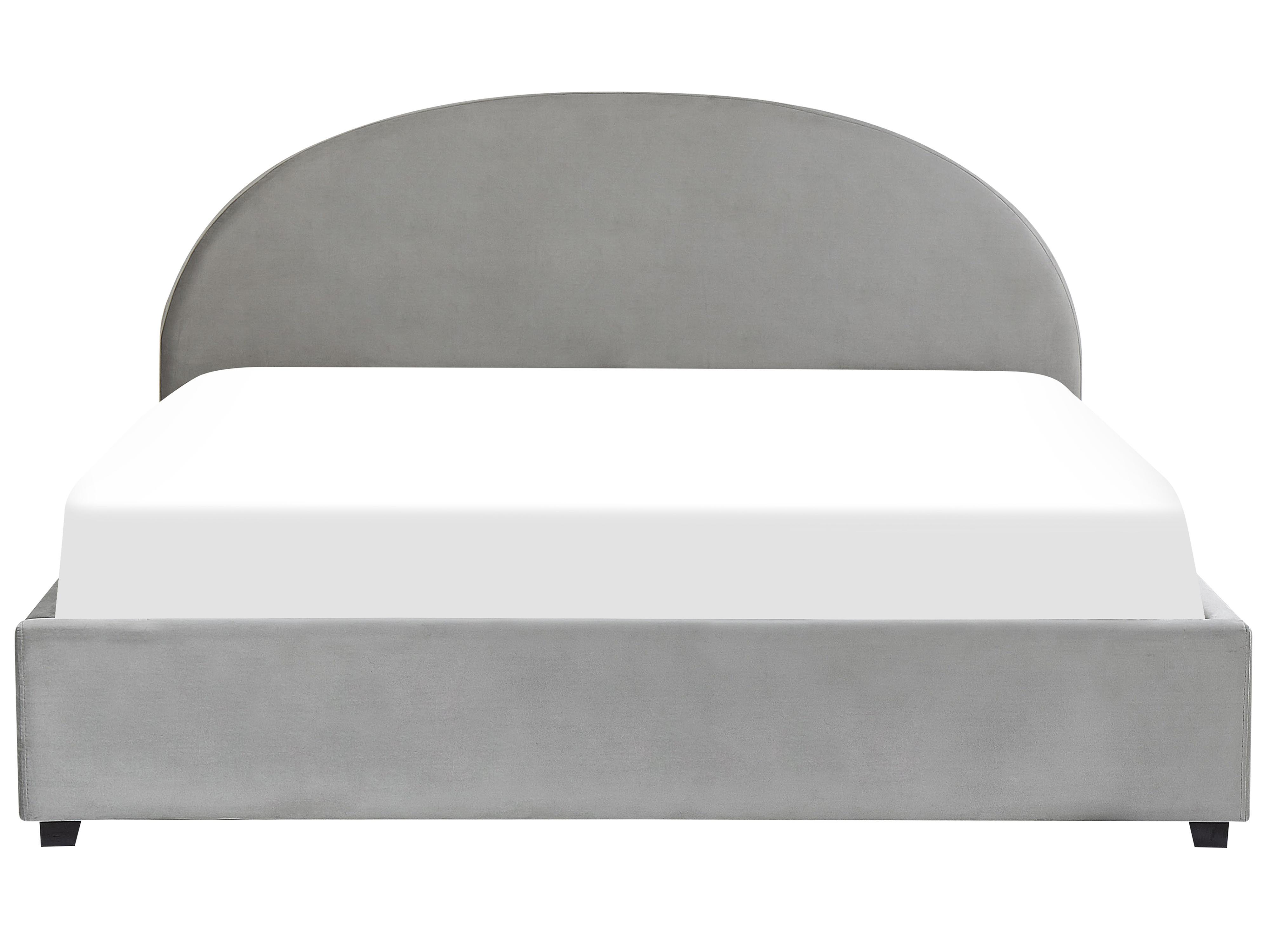 Bed met opbergruimte Fluweel VAUCLUSE 180 x 200 cm Lichtgrijs