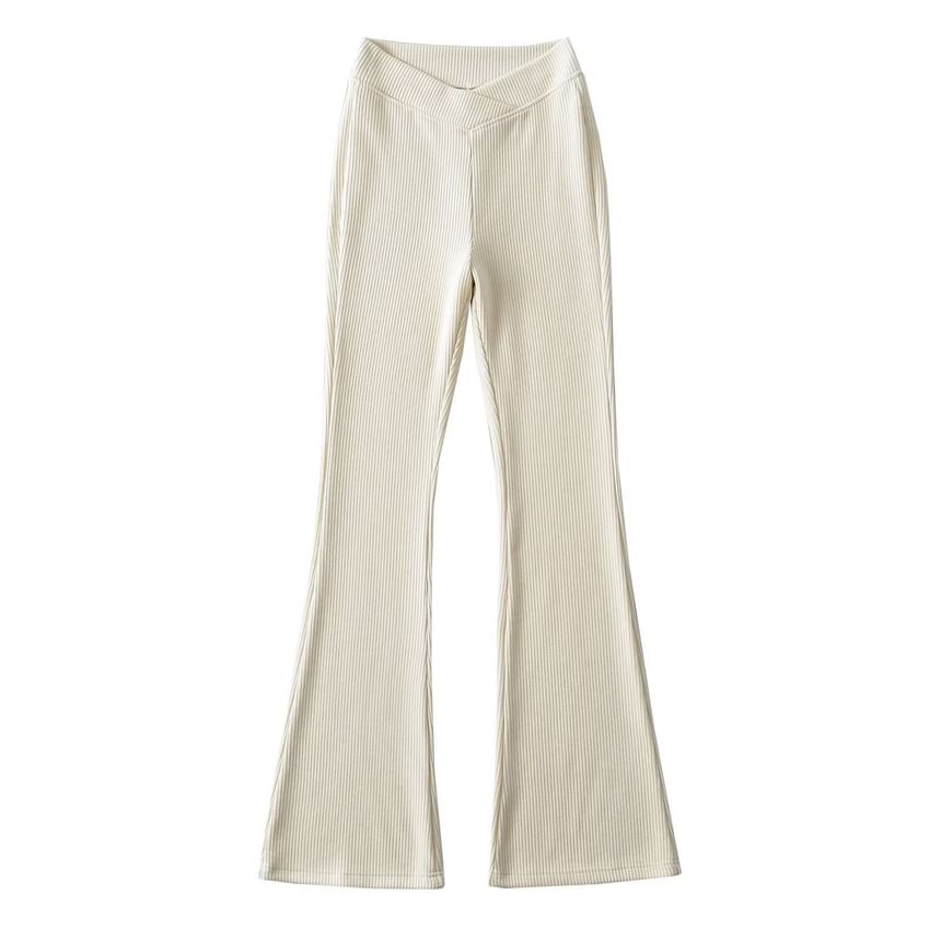 Osion - Hoge taille effen bootcut gebreide broek