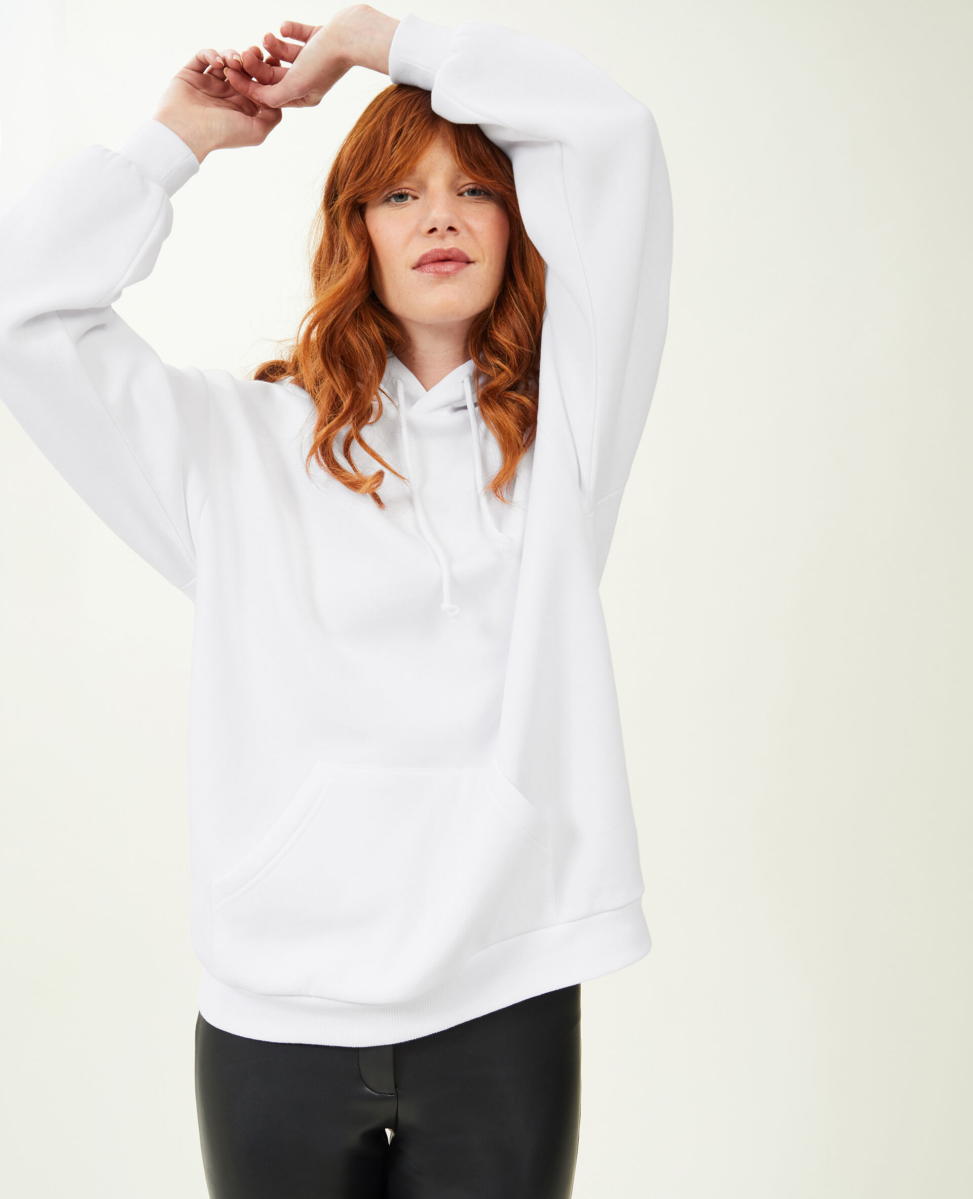 Sweat capuche oversize - Blanc