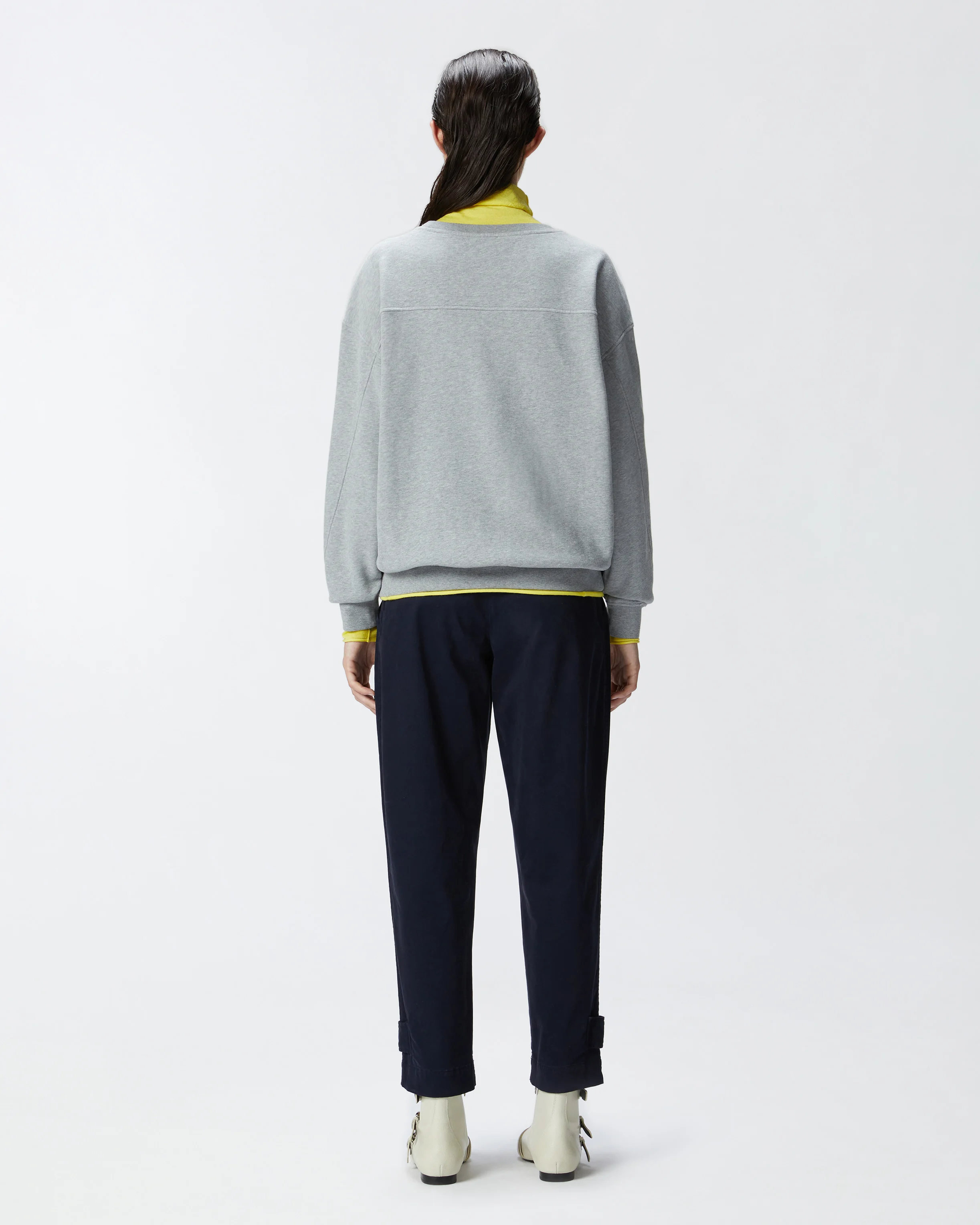 Sweat-shirt à col rond et logo brodé | Gris