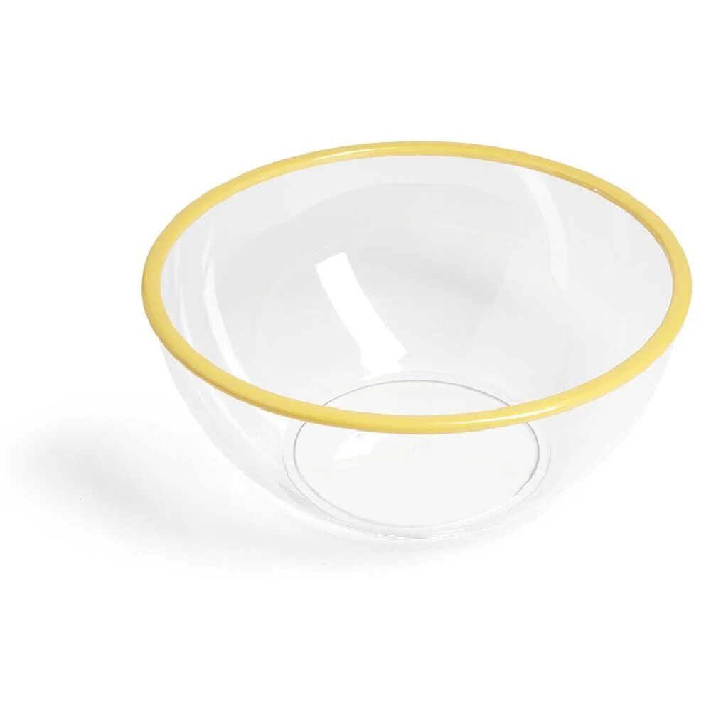 Saladier plastique transparent bordure colorée Ø28xH12cm - 3 coloris