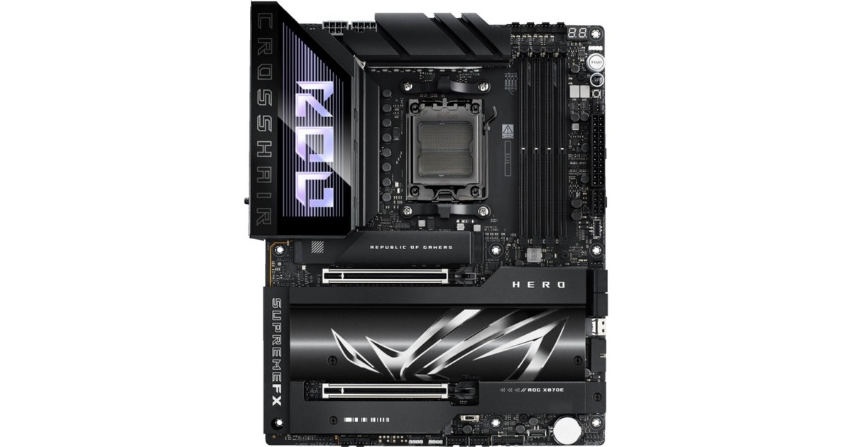 ASUSROG CROSSHAIR X870E HERO socket AM5 moederbord  (5Gb-LAN,  2,5Gb-LAN, Wi-Fi 7, BT, Sound, ATX)
