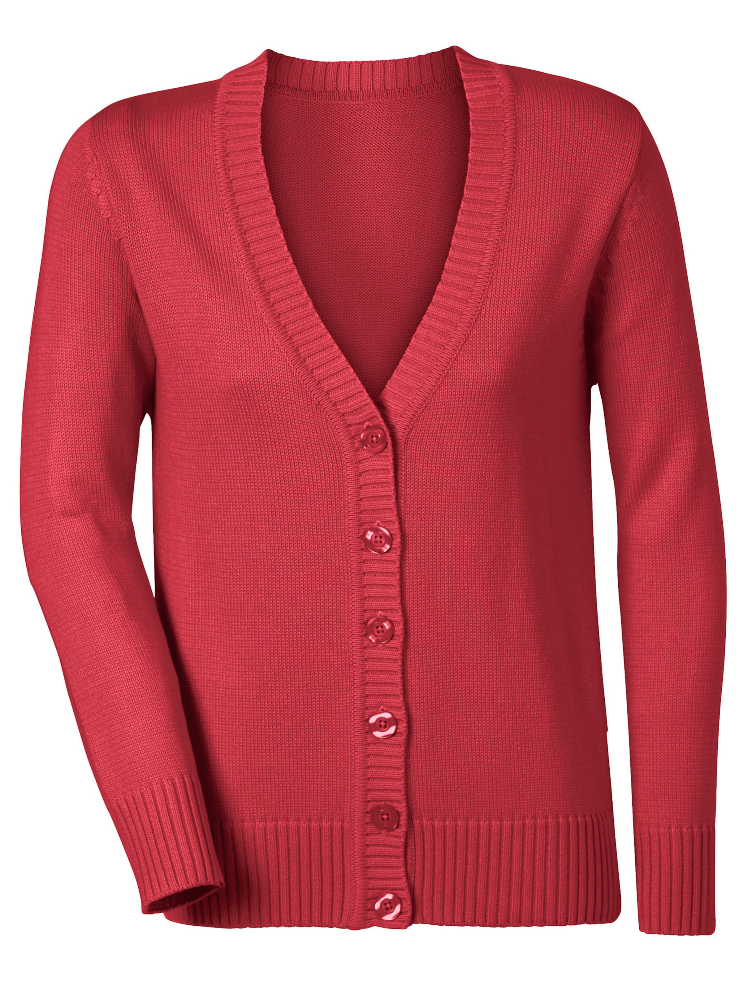 Strickjacke in korallenrot
