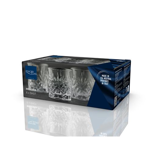 Lyngby Glas Melodia 6-pak Shotglas, Clear, 8 cl