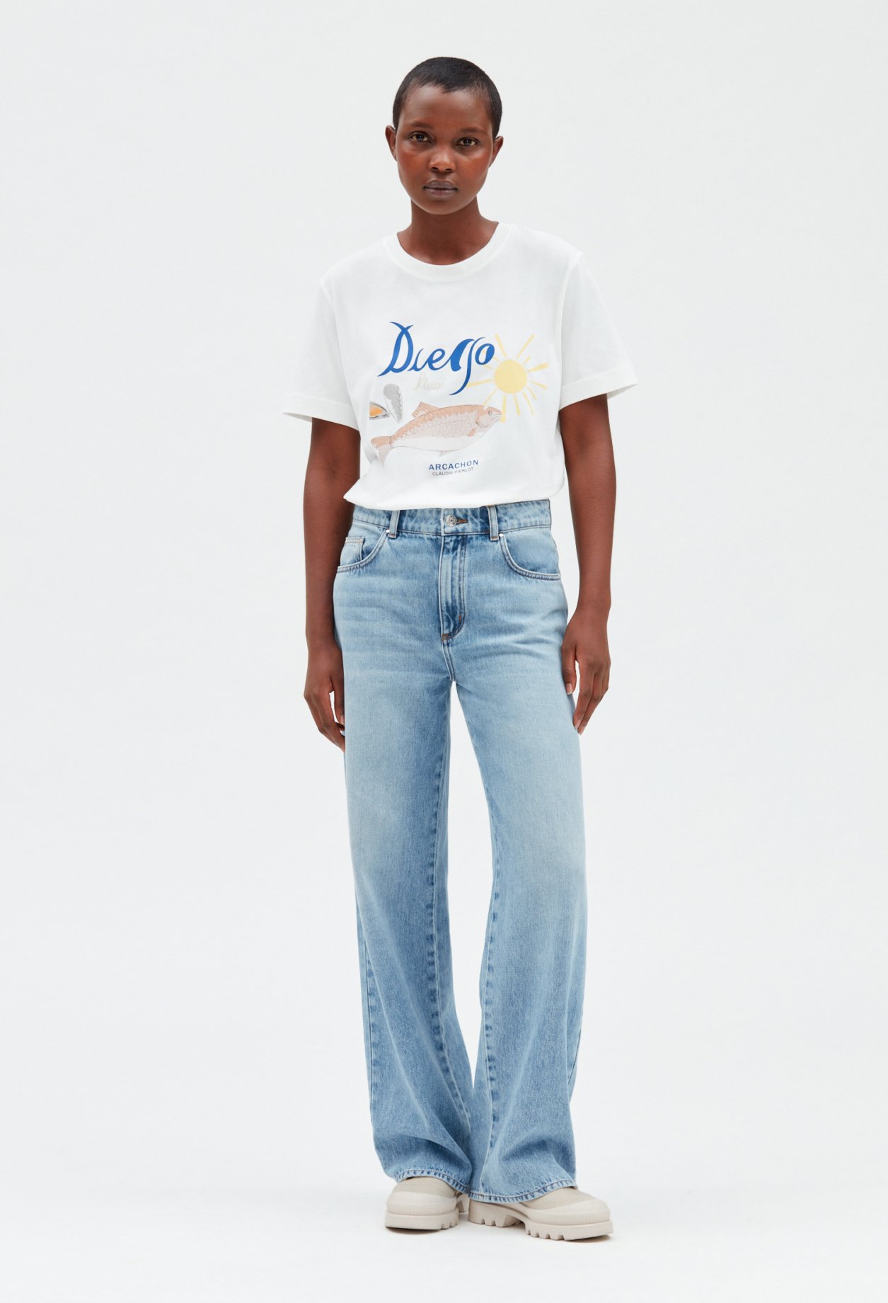 T-shirt Diego Plage ecru