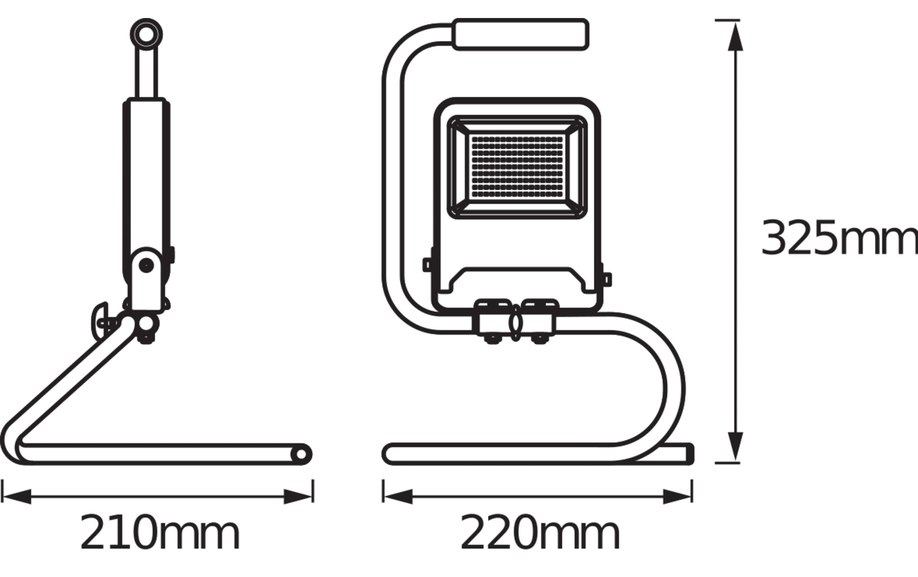 Scheinwerfer Worklight S-Stand CH Plug, 30 W, 4000K, 2700lmFlexibles, tragbares Arbeitslicht mit Stecker-Typ J (SEV 1011)