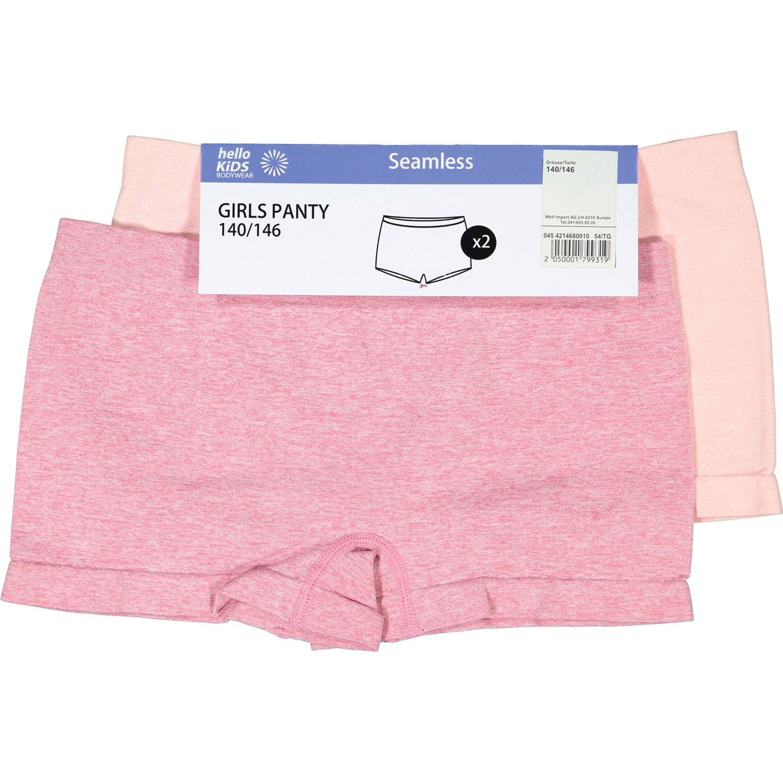 Mädchen-Panty seamless, 2 Stück rosa