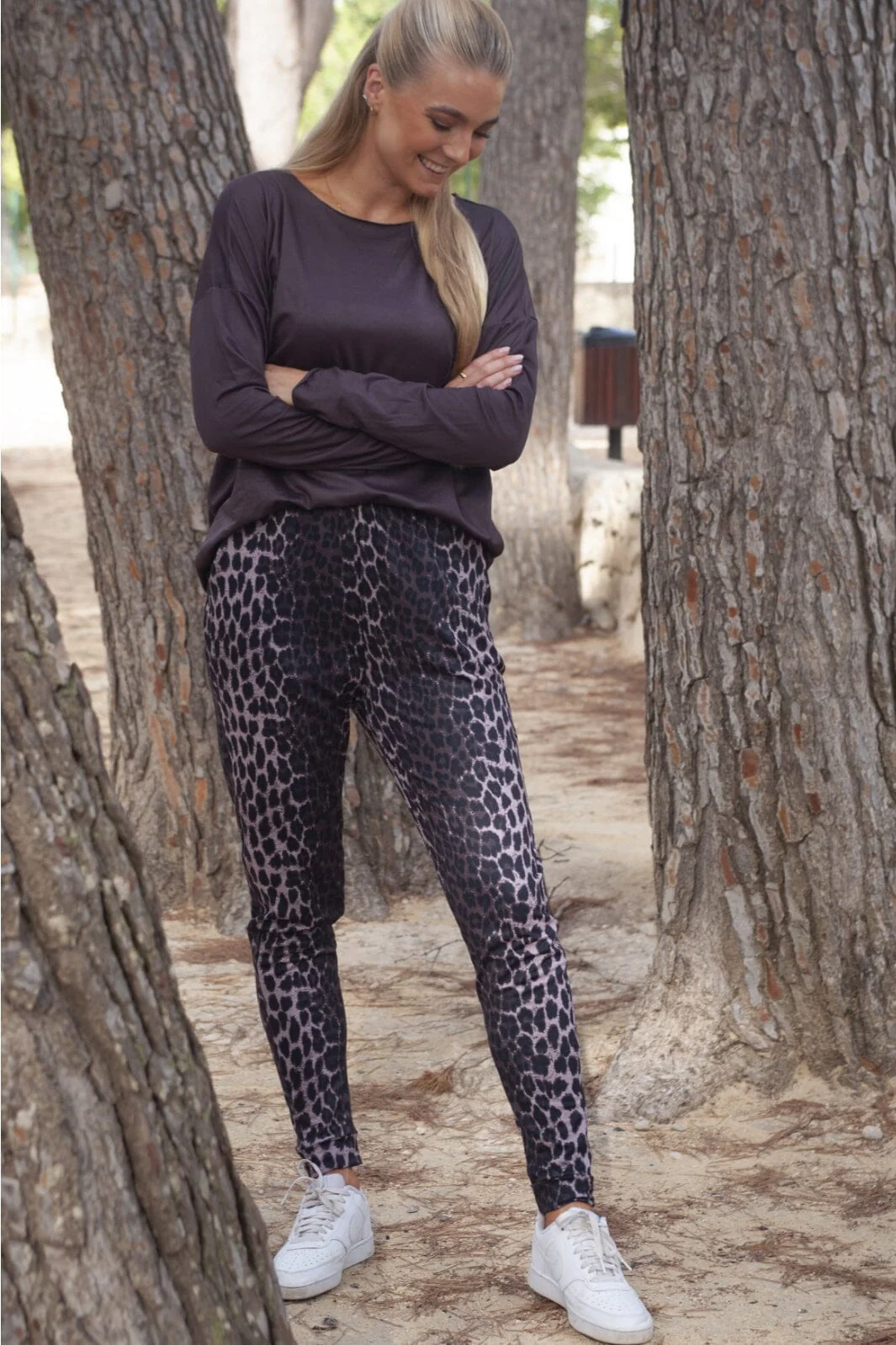 Liberte Alma-Leggings (Fleece) ark brown lux leo
